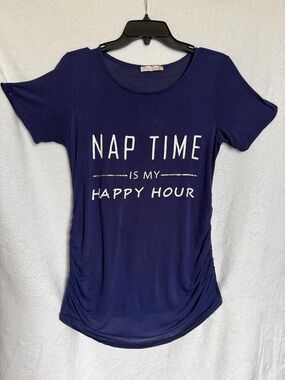 Women’s Navy Graphic Tee - Nap Time Is My Happy Hour by